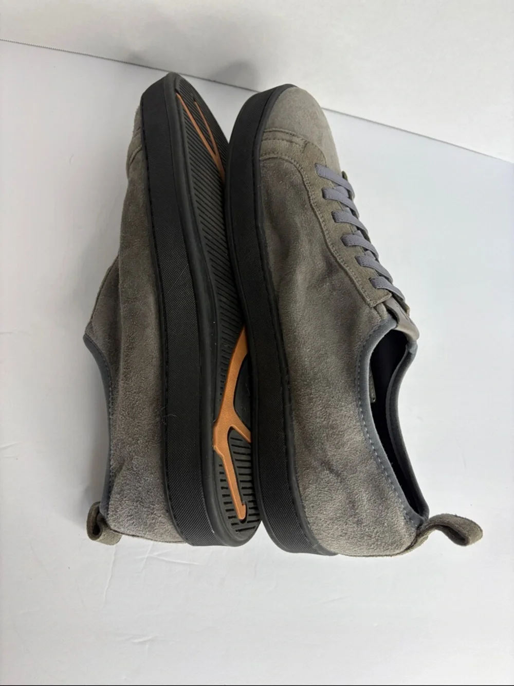 Martin Dingman Gray Suede Low-Top Sneakers with Black Sole